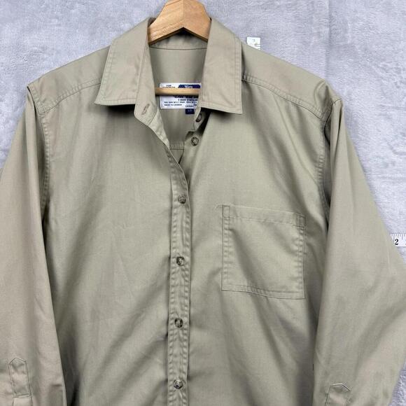 VTG Tilley Endurables Khaki Button-Up Shirt Made in Canada Women Size L Comfort - Picture 2 of 12